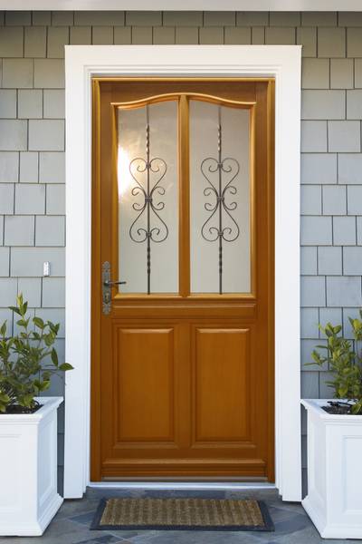 Haustür Sandy 275 Braun - Holzwerkstoff - Holz teilmassiv - 90 x 215 x 7 cm