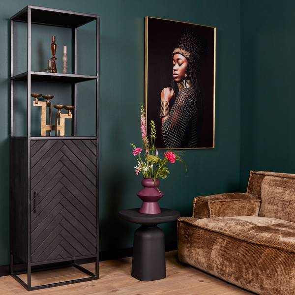 Bücherregal NEW YORK Schwarz - Massivholz - 55 x 200 x 45 cm
