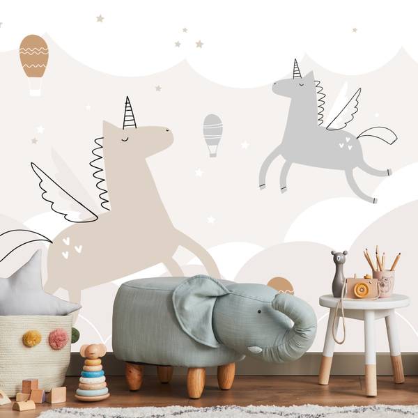 Vlies-Fotobehang EENHOORNIGE Ballonnen 400 x 280 x 280 cm