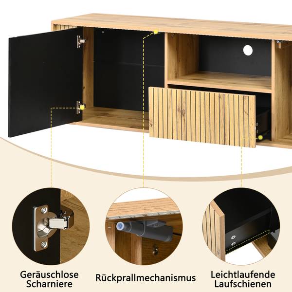 TV-Schrank Astraios Ⅹ Schwarz - Holz