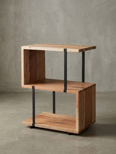 Beistelltisch ARPINO Beige - Akazie - 45 x 60 x 30 cm