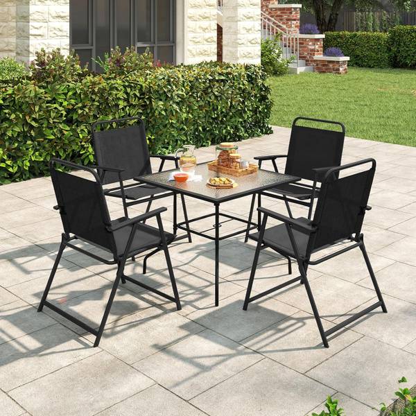 Terrassenstühle ZB34404(2er-Set) Schwarz - Metall - 55 x 83 x 57 cm