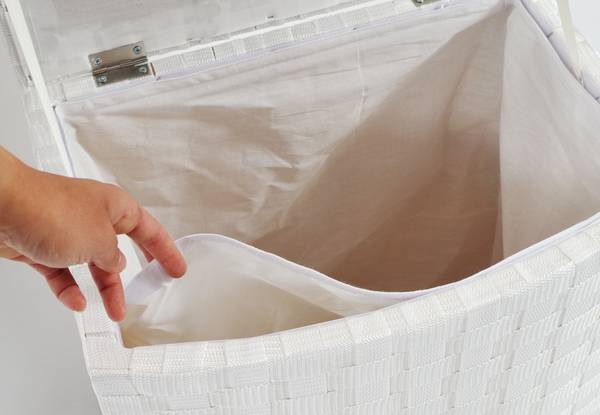 Wäschekorb NYLONHAMP345 Weiß - Holzwerkstoff - 33 x 53 x 45 cm