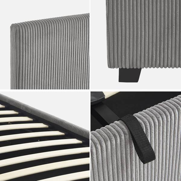 Bett Avalon Grau - Textil - 148 x 86 x 202 cm