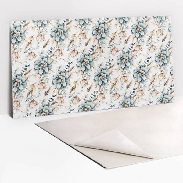 Selbstklebendes Wandpaneel Blumen Polyester PVC - 100 x 50 x 0 cm