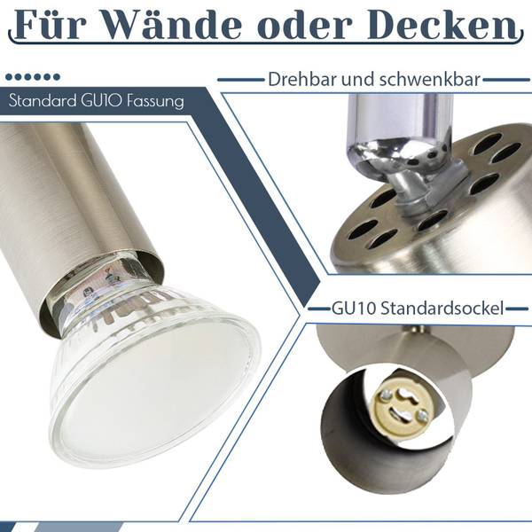 Spot plafond Windsheim 2 ampoules Argenté