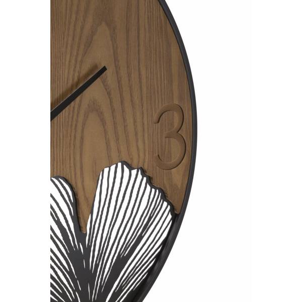 Wanduhr VKH260 Schwarz - Holzwerkstoff - Metall - 60 x 60 x 2 cm
