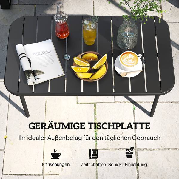 Couchtisch 84K-051V00BK Schwarz - Stahl - 50 x 43 x 90 cm