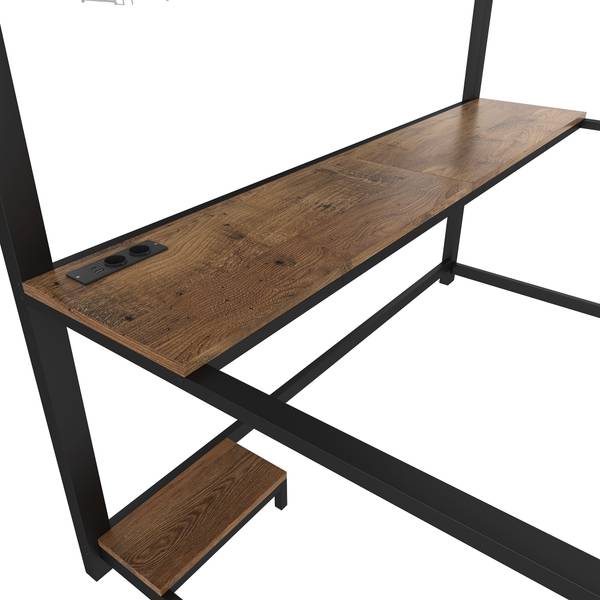 Hochbett Yasmin mit LED-Beleuchtung Schwarz