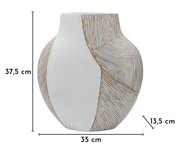 Vase Ho Chi Minh Weiß - Harz - 14 x 38 x 35 cm