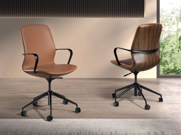 Siège de bureau pivotant 4219 Marron - Cuir synthétique - 59 x 94 x 61 cm