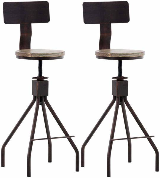 Barhocker HENAR (2er-Set) Braun - Metall - 45 x 93 x 45 cm