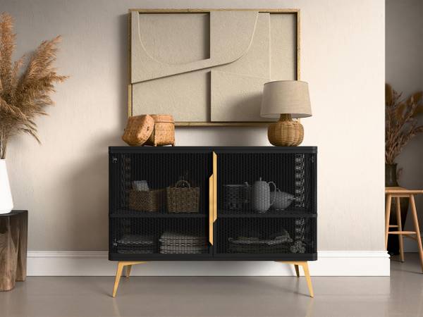 Kommode Modera 2 Schwarz - Gold