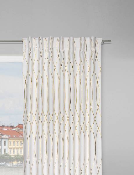 Verdunkelungsvorhang GLAMOUR Gold - Weiß - Textil - 140 x 245 x 1 cm