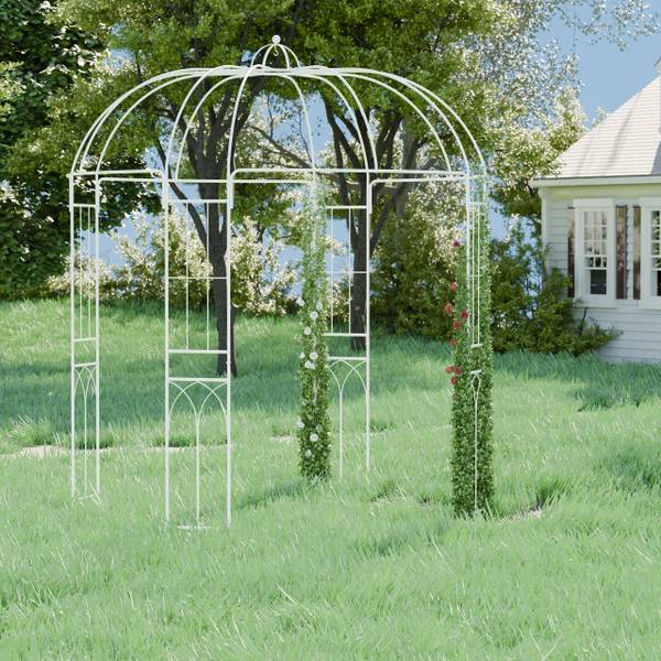Rosenpavillon Metall Weiß - Stahl - 211 x 269 x 211 cm