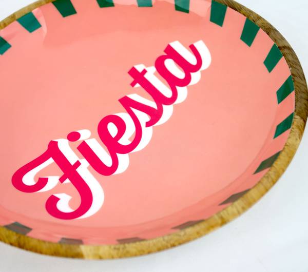 Schale Fiesta Pink - Massivholz - 30 x 5 x 30 cm