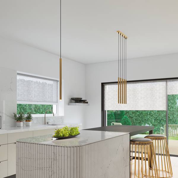 Pendelleuchten Pastelo LED 3000K Gold - Stahl - 4 x 120 x 4 cm