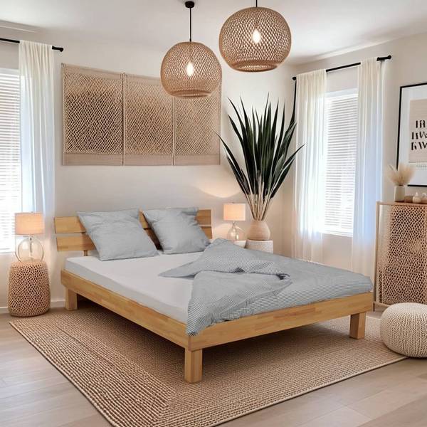 MASSIVHOLTZBETT RIVA MIT LATTENROST Braun - Massivholz - 166 x 80 x 215 cm