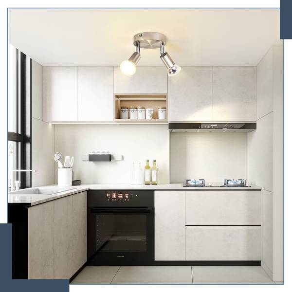 Spot plafond Windsheim 2 ampoules Argenté