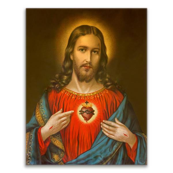 Tableau Sur Toile Jésus 30 X 45 Cm - Multicolore, Neuf Sous Emballage