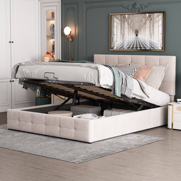 Doppelbett M063-01 Beige - Holzwerkstoff - 140 x 106 x 203 cm