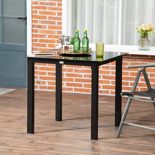 Gartentisch BB5359 Schwarz - Metall - 80 x 74 x 80 cm
