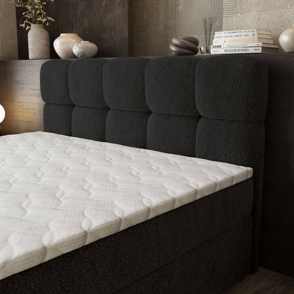 Boxspringbett BRUME Q Schwarz - Liegefläche Breite: 140 cm