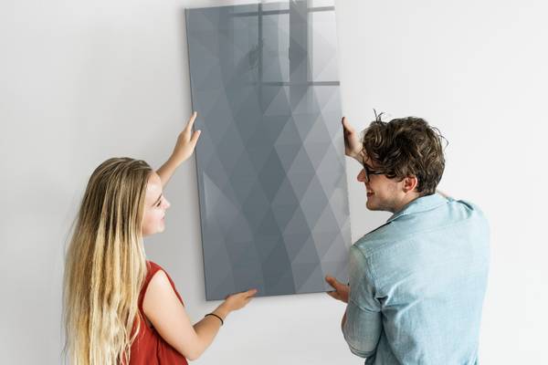 Glas Magnettafel Urban Stile Wellen 60 x 120 cm