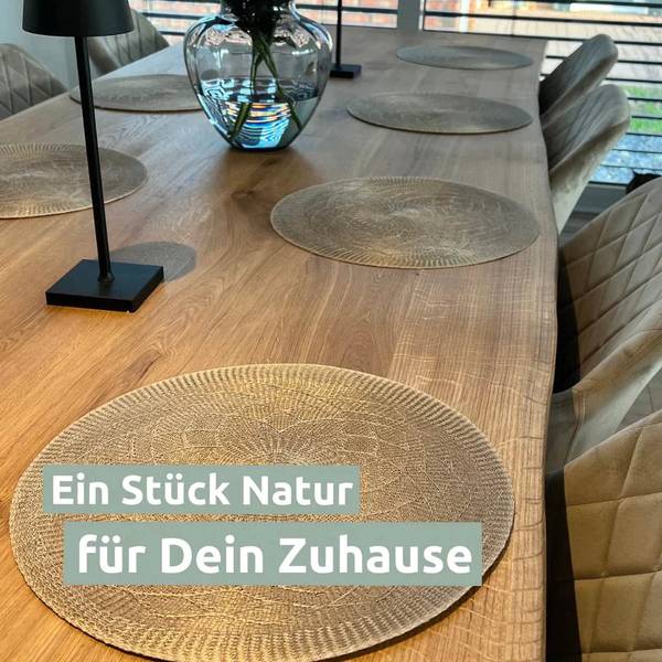 Tischplatte mit Baumkante H4H Braun - Massivholz - 70 x 4 x 100 cm