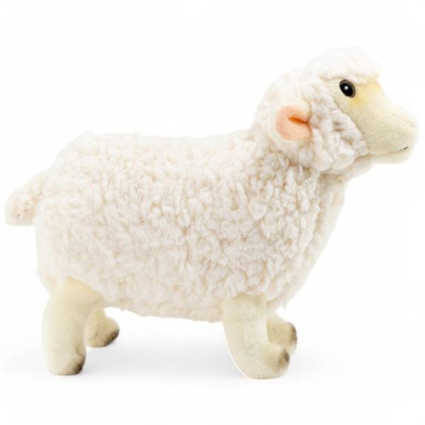 Kuscheltier Schaf Lamm Weiß - Kunstfell - 8 x 15 x 21 cm