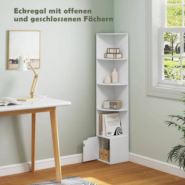 Bücherregal Marlon Weiß - Holzwerkstoff - 30 x 158 x 30 cm
