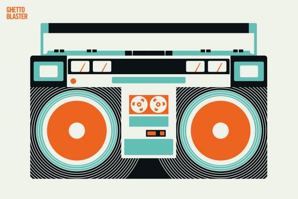 Leinwandbild Ghetto Blaster 90 x 60 cm