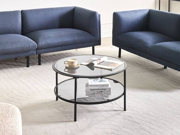Table basse TELLAKA Noir - Verre - 80 x 45 x 80 cm
