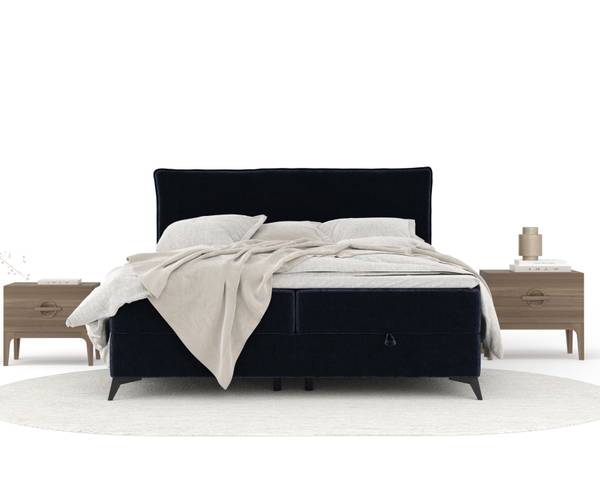 Lit Peru Bleu marine - Largeur de la surface de couchage : 160 cm