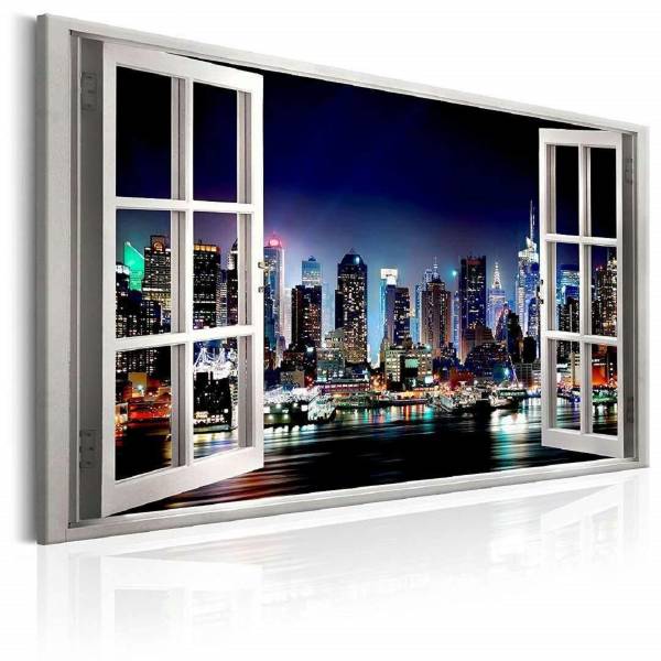 Leinwandbild New York Textil - 120 x 80 x 2 cm
