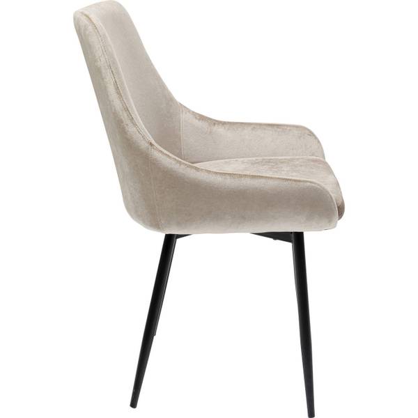 Chaise East Side velours beige 52cm Beige - Polyester - 59 x 88 x 51 cm