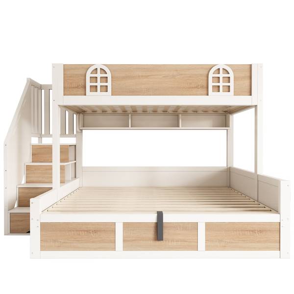 Etagenbett NaturWoody Ⅰ Braun - Holzwerkstoff - 145 x 155 x 253 cm