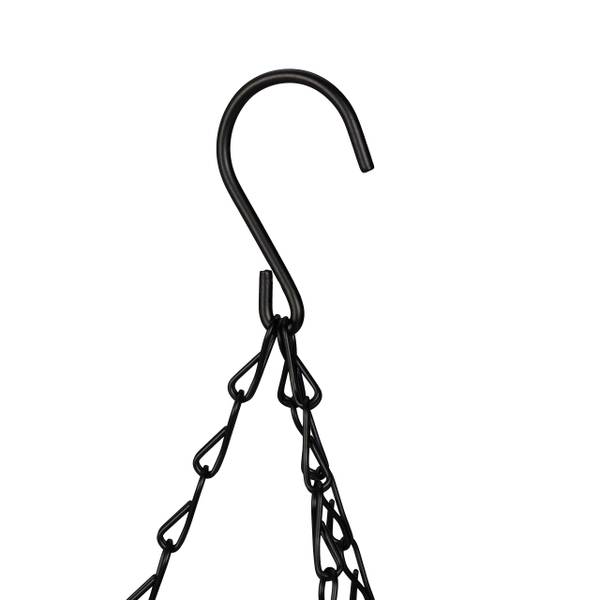 Hangende plantenmand kokos set van 3 zwart - bruin - ijzer - 31 x 50 x 31 cm