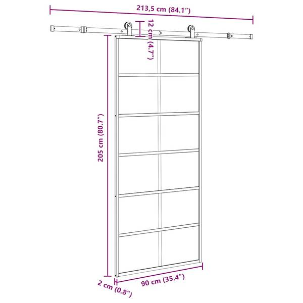 Porte coulissante 3045054-7 Largeur : 90 cm