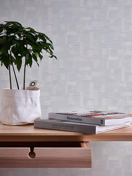 Überstreichbare Tapete 262516-GU Weiß - Fleece - 53 x 1005 x 1 cm