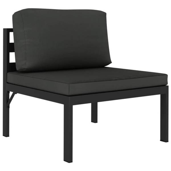 Garten-Sofagarnitur 318307 3-teilig Grau - Aluminium - 60 x 38 x 60 cm