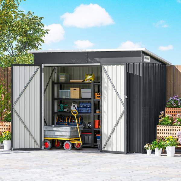 Gerätehaus 582V00CG Grau - Metall - 234 x 185 x 132 cm