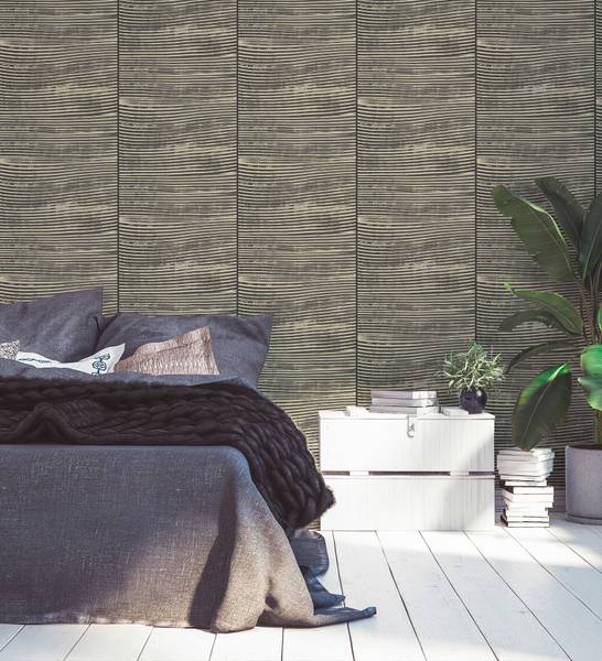 Vliestapete Organic Flow Schwarz - Cremeweiß - Weiß