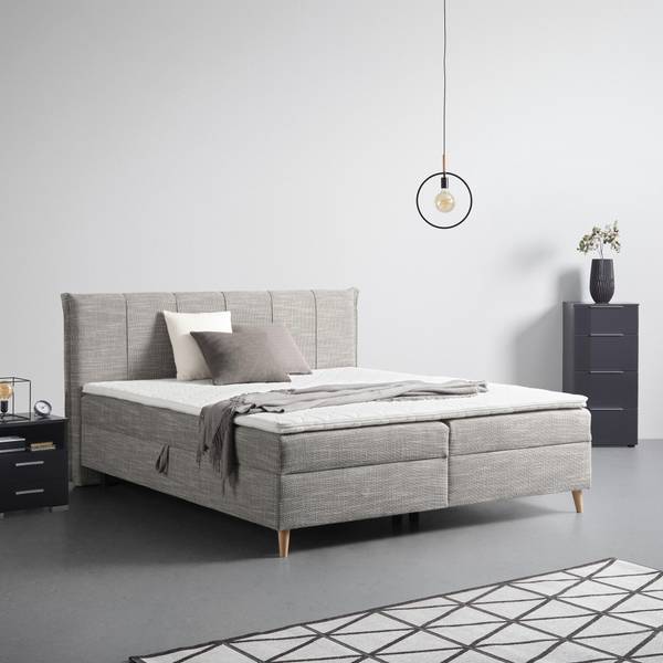 Boxbett VELORIA Grau - Textil - 176 x 1 x 160 cm