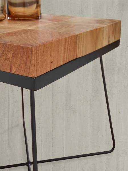 Beistelltisch ISERE Beige - Akazie - 45 x 51 x 45 cm
