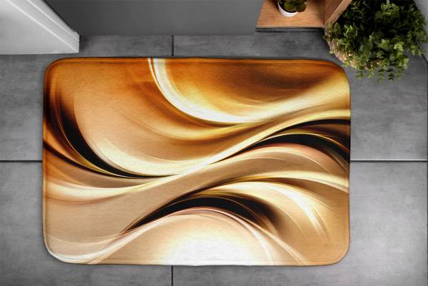 Badteppich Goldene Abstraktion 75 x 45 x 75 cm