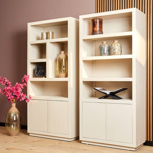 Regal BRUSSEL Beige - Massivholz - 90 x 200 x 45 cm
