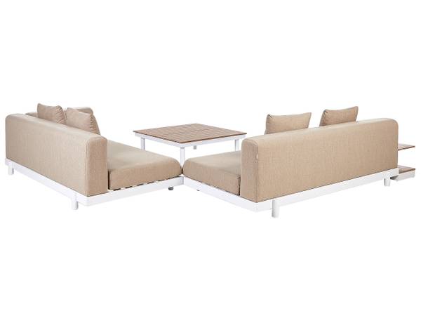 Sitzgruppe MISSANELLO 8-tlg Beige - Weiß - Textil - 190 x 61 x 190 cm