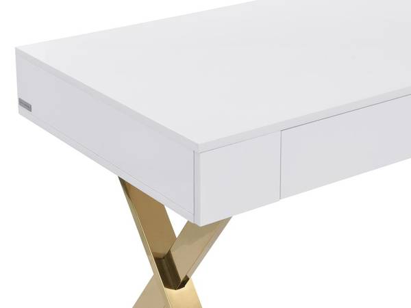 Schreibtisch PLEISA Weiß - Holz teilmassiv - 60 x 75 x 140 cm