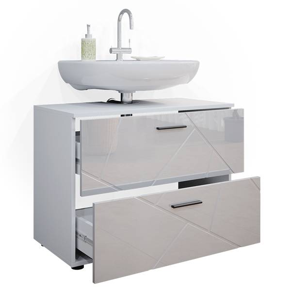 Meuble sous vasque simple Irma 37572 Blanc brillant